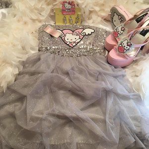 GORGEOUS brand new vintage glitter cupcake dream dress and jewlery set !